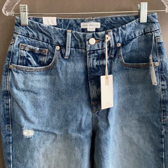 Good American Good '90s Icon Distressed Jean Size 4/27 NWT - Picture 5 of 12